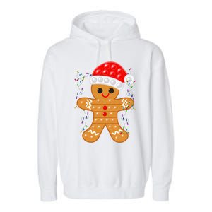 Funny Christmas Gingerbread Cookie Santa Cap Pop It Toy Xmas Cute Gift Garment-Dyed Fleece Hoodie