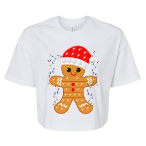 Funny Christmas Gingerbread Cookie Santa Cap Pop It Toy Xmas Cute Gift Bella+Canvas Jersey Crop Tee