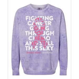 Fighting Cancer Going Through Chemo  Breast Cancer Colorblast Crewneck Sweatshirt