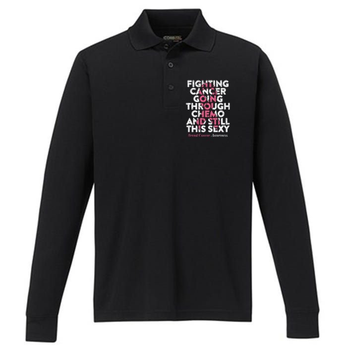 Fighting Cancer Going Through Chemo  Breast Cancer Performance Long Sleeve Polo