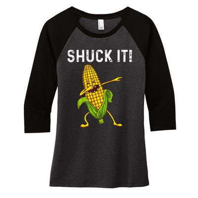 Funny Corn Gift For  Corn On The Cob Costume Farmer Women's Tri-Blend 3/4-Sleeve Raglan Shirt