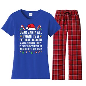 Funny Christmas Gift Adult Dear Santa Xmas Great Gift Women's Flannel Pajama Set