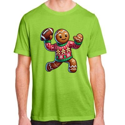 Football Christmas Gingerbread Man Football Ugly Christmas Hoodie Adult ChromaSoft Performance T-Shirt