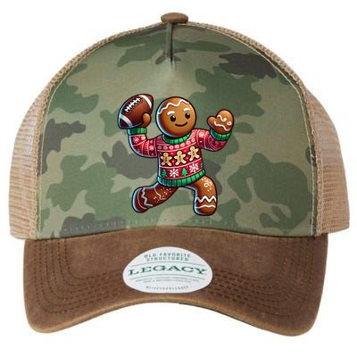 Football Christmas Gingerbread Man Football Ugly Christmas Hoodie Legacy Tie Dye Trucker Hat