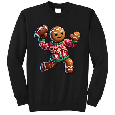 Football Christmas Gingerbread Man Football Ugly Christmas Hoodie Sweatshirt