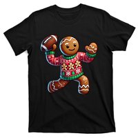 Football Christmas Gingerbread Man Football Ugly Christmas Hoodie T-Shirt