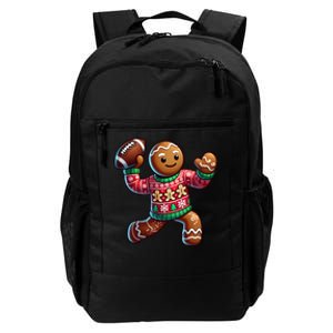 Football Christmas Gingerbread Man Football Ugly Christmas Hoodie Daily Commute Backpack