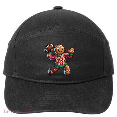 Football Christmas Gingerbread Man Football Ugly Christmas Hoodie 7-Panel Snapback Hat
