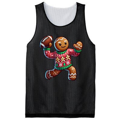 Football Christmas Gingerbread Man Football Ugly Christmas Hoodie Mesh Reversible Basketball Jersey Tank