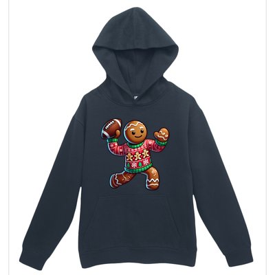 Football Christmas Gingerbread Man Football Ugly Christmas Hoodie Urban Pullover Hoodie