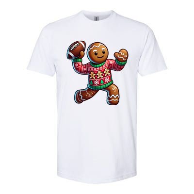 Football Christmas Gingerbread Man Football Ugly Christmas Hoodie Softstyle CVC T-Shirt