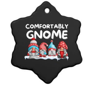 Funny Comfortably Gnome Christmas Gift Ceramic Star Ornament