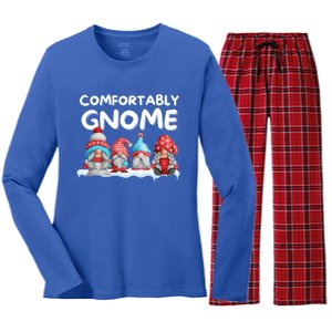 Funny Comfortably Gnome Christmas Gift Women's Long Sleeve Flannel Pajama Set 