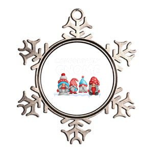 Funny Comfortably Gnome Christmas Gift Metallic Star Ornament