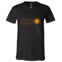 Funny Computer Geek Nerd Gift Cool Computer Core Circuit V-Neck T-Shirt