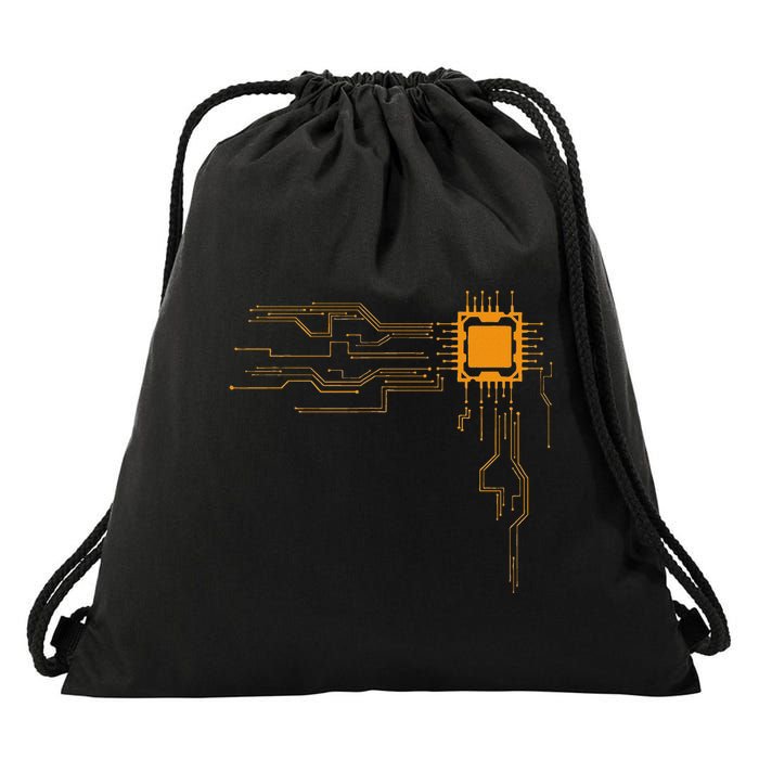 Funny Computer Geek Nerd Gift Cool Computer Core Circuit Drawstring Bag