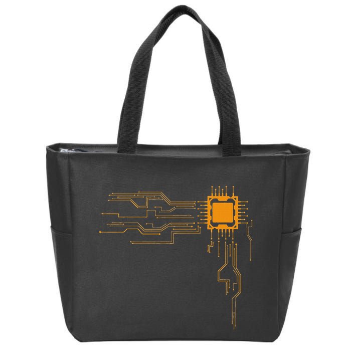 Funny Computer Geek Nerd Gift Cool Computer Core Circuit Zip Tote Bag