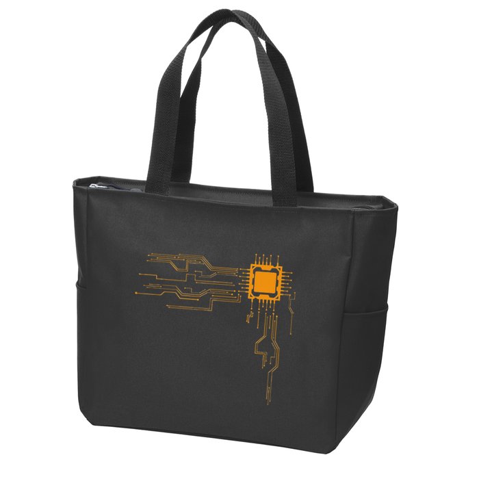 Funny Computer Geek Nerd Gift Cool Computer Core Circuit Zip Tote Bag