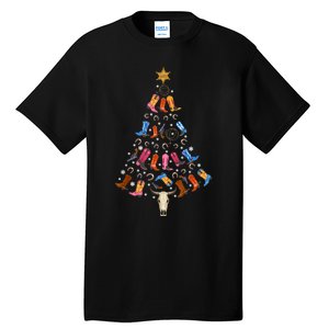 Funny Cowboy Gift Ugly Christmas Cowboy Tall T-Shirt