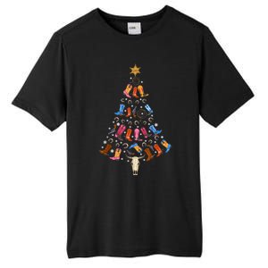 Funny Cowboy Gift Ugly Christmas Cowboy Tall Fusion ChromaSoft Performance T-Shirt