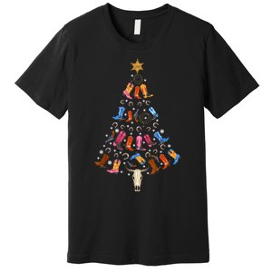 Funny Cowboy Gift Ugly Christmas Cowboy Premium T-Shirt