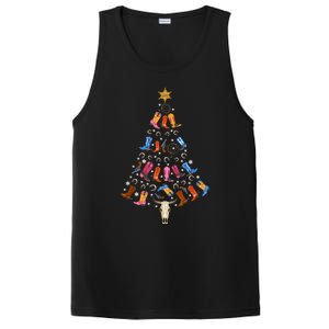 Funny Cowboy Gift Ugly Christmas Cowboy PosiCharge Competitor Tank