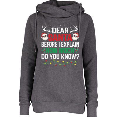 Funny Christmas Gift Adults Dear Santa I Can Explain Meaningful Gift Womens Funnel Neck Pullover Hood