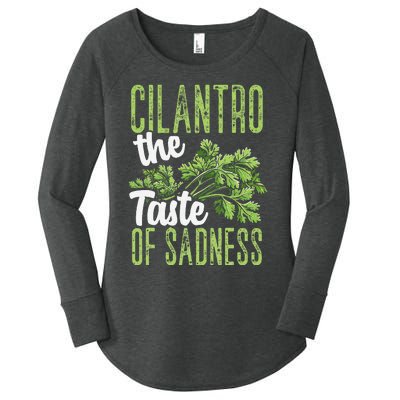 Funny Cilantro Green Herb Dislike Bad Taste Of Sadness Women's Perfect Tri Tunic Long Sleeve Shirt