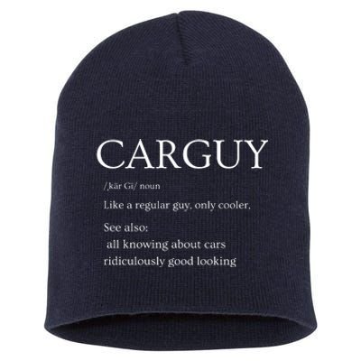 Funny Car Guy Gift Car Guy Definition Short Acrylic Beanie