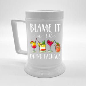 Funny Cruise Gifts Blame It On The Drink Package  Beer Stein