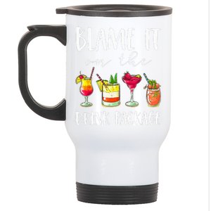 Funny Cruise Gifts Blame It On The Drink Package  Stainless Steel Travel Mug