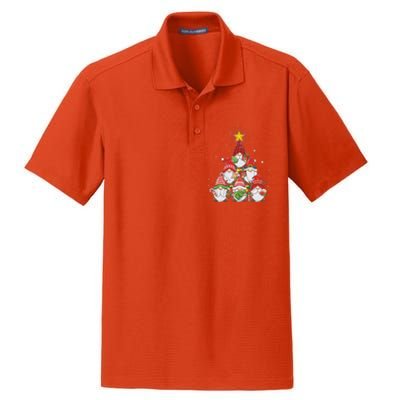 Funny Christmas Gnome Tree Dry Zone Grid Polo