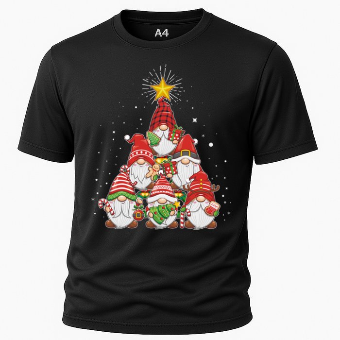 Funny Christmas Gnome Tree Cooling Performance Crew T-Shirt