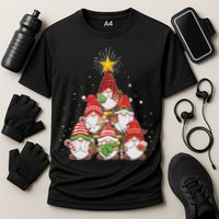 Funny Christmas Gnome Tree Cooling Performance Crew T-Shirt