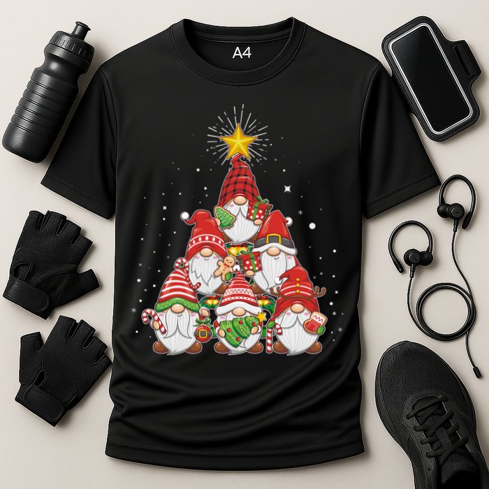 Funny Christmas Gnome Tree Cooling Performance Crew T-Shirt