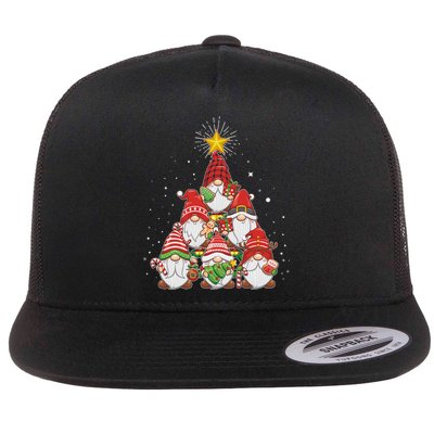 Funny Christmas Gnome Tree Flatbill Hat