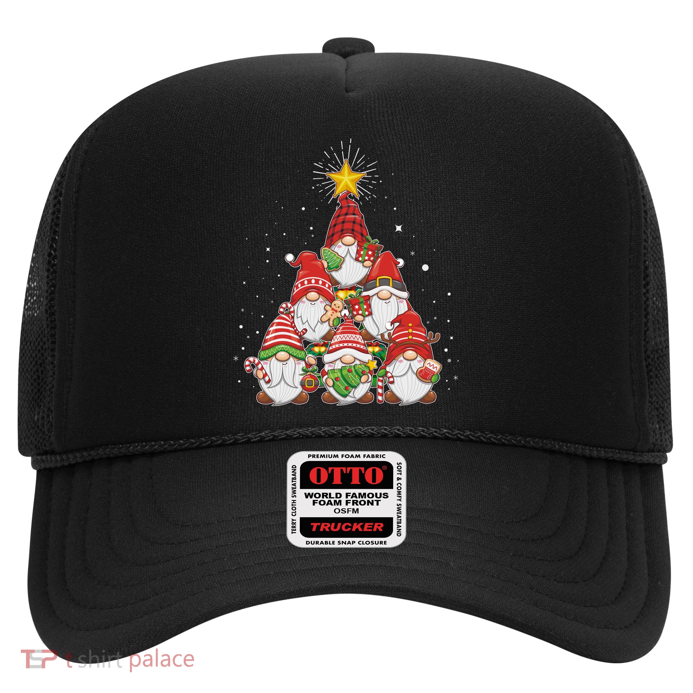 Funny Christmas Gnome Tree Trucker Hat