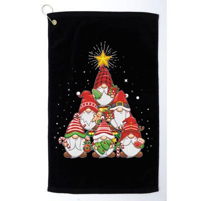 Funny Christmas Gnome Tree Golf Towel