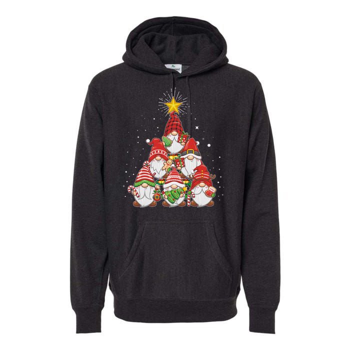 Funny Christmas Gnome Tree Premium Hoodie