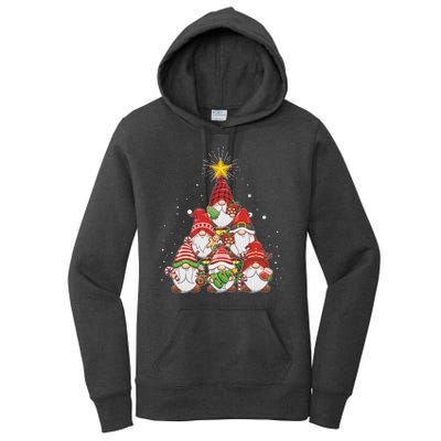 Funny Christmas Gnome Tree Women's Pullover Hoodie