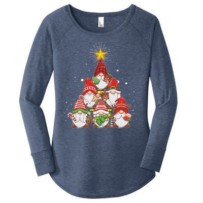 Funny Christmas Gnome Tree Women's Perfect Tri Tunic Long Sleeve Shirt