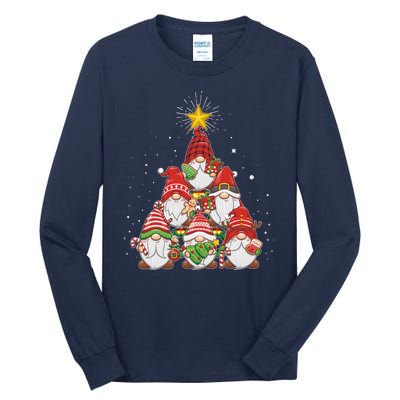 Funny Christmas Gnome Tree Tall Long Sleeve T-Shirt