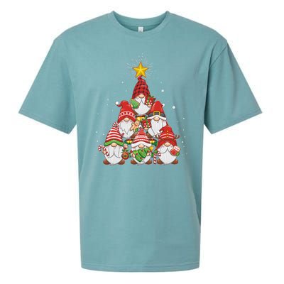 Funny Christmas Gnome Tree Sueded Cloud Jersey T-Shirt