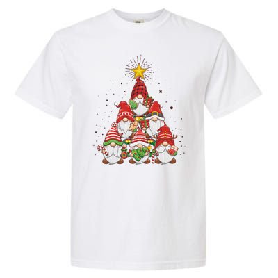 Funny Christmas Gnome Tree Garment-Dyed Heavyweight T-Shirt