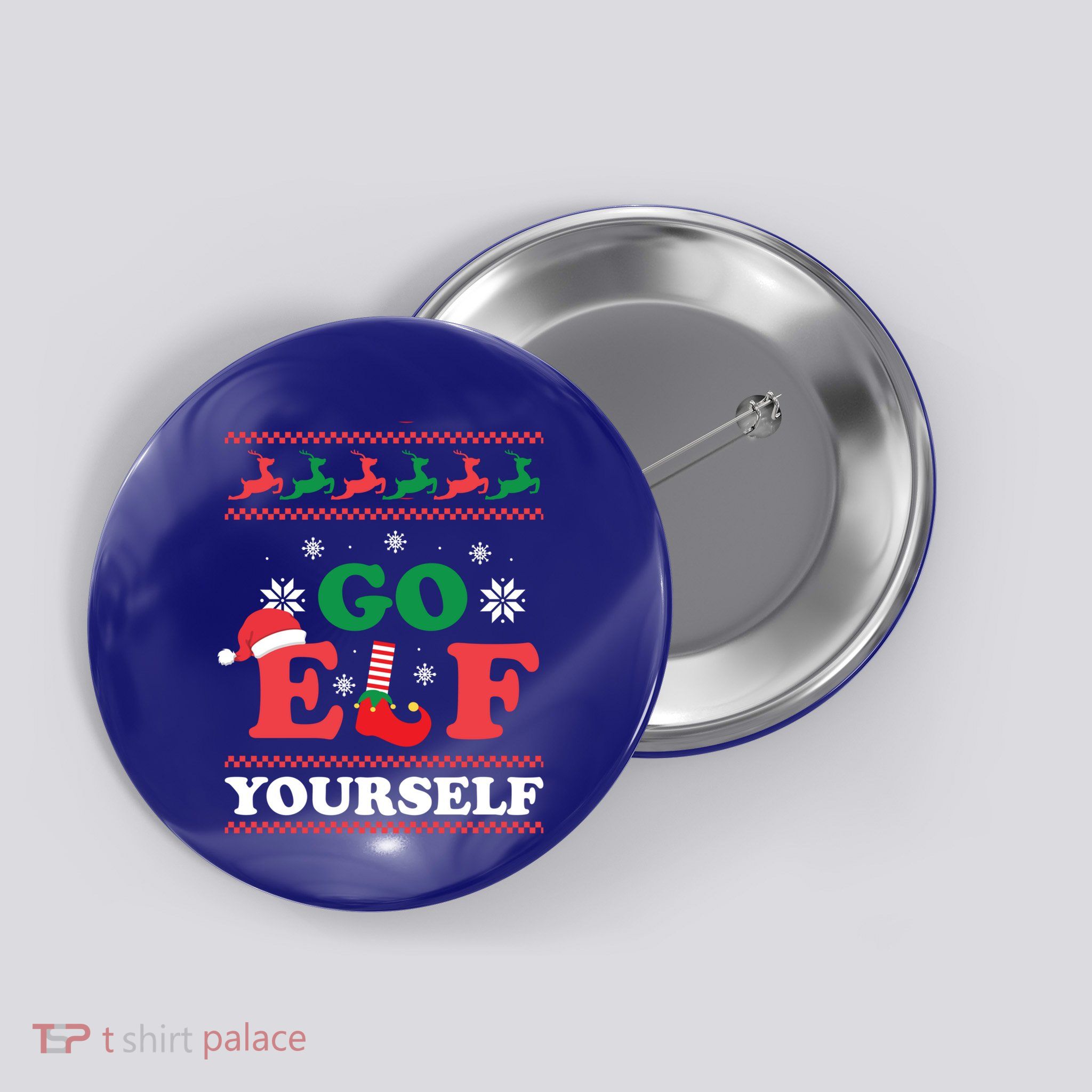 Funny Christmas Go Elf Yourself Xmas Pun Holiday Humor Gifts Button