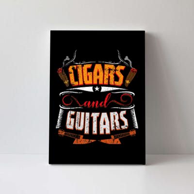 Funny Cigar Guitar Design Cigar Lover Smoking Gift Canvas