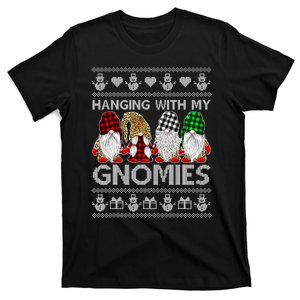 Funny Christmas Gnome Hanging With My Gnomies Family Pajamas T-Shirt