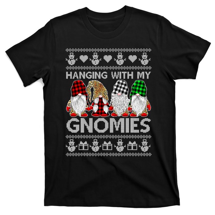 Funny Christmas Gnome Hanging With My Gnomies Family Pajamas T-Shirt