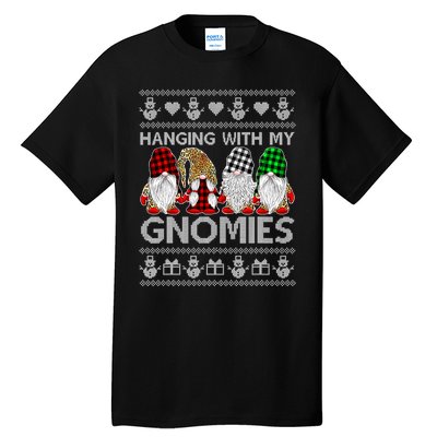 Funny Christmas Gnome Hanging With My Gnomies Family Pajamas Tall T-Shirt