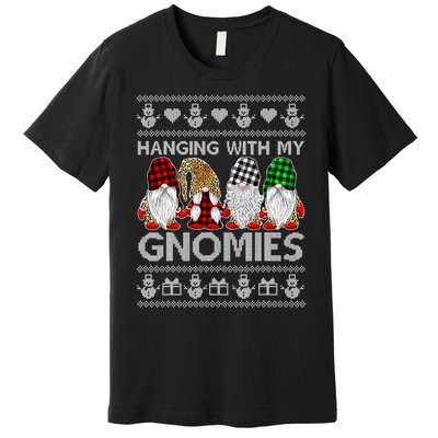 Funny Christmas Gnome Hanging With My Gnomies Family Pajamas Premium T-Shirt